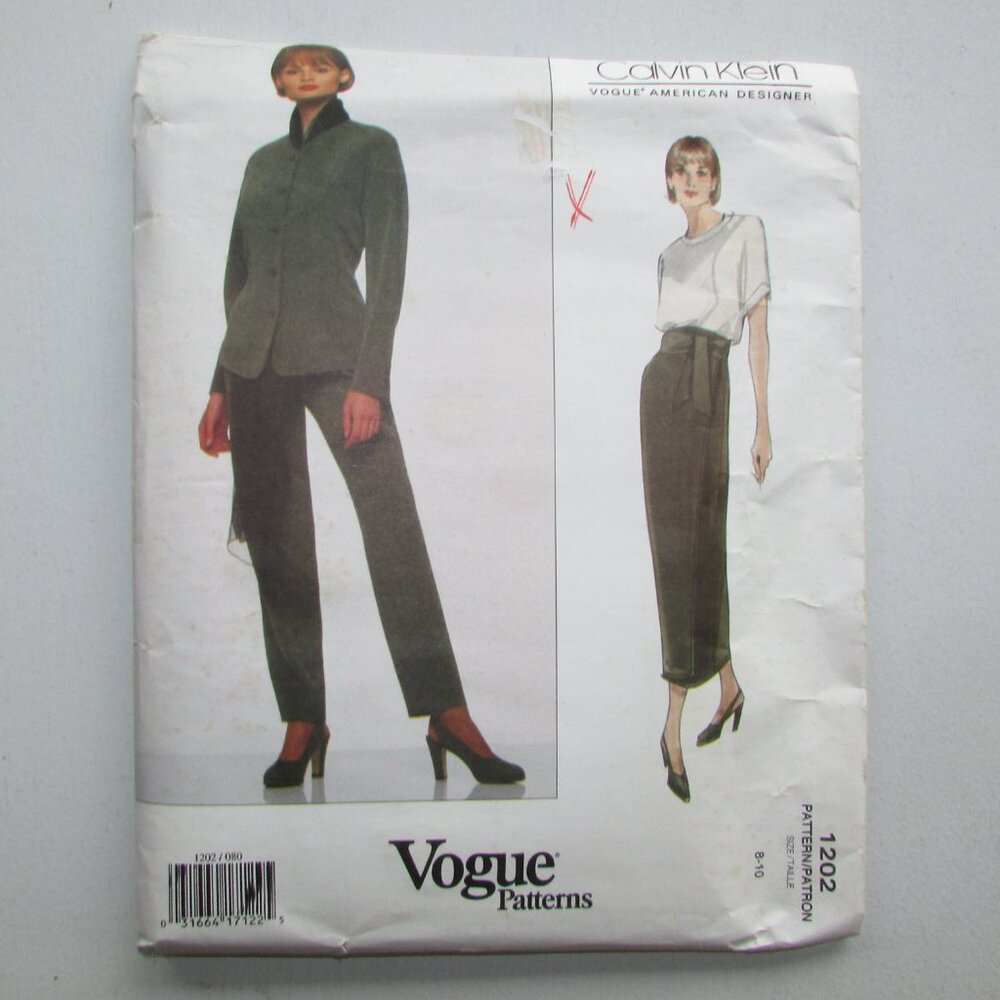 Calvin Klein Vogue Sewing Pattern - 1202 - Sz 8-10 -- UNCUT